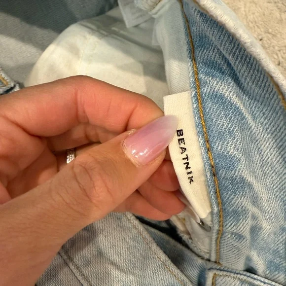 SLVRLAKE “beatnik” Light Blue Distressed Jeans 27 - Picture 3 of 5